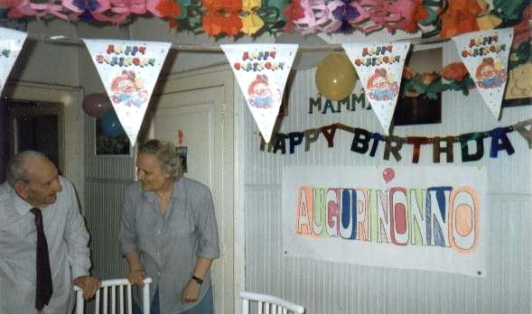 My mom and my granpa on his birthday (1996)
